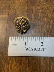 Vintage Set Of 4 Heart Gold Tone Brooches Pins, 3 Stamped CAMCO, 1 Unbranded