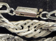 Vintage West German Eloxal Aluminum Triple Strand 58″ Statement Necklace