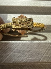 VTG, ANTIQUE BEAUTIFUL VICTORIAN EARLY 1879 HINGED CUFF BRACELET 1”3/4