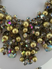 Juliana D&E AB Rhinestone Bracelet Earring Necklace Set Parure Vintage Book