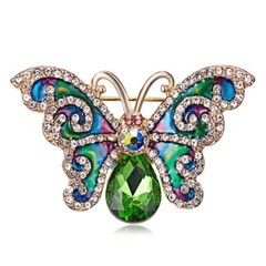 Vintage Art Nouveau Style Fairy Nymph Pendant Butterfly Brooch Shawl Pin Jewelry