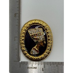 Vintage Berebi Nefertiti Brooch Enamel Limited Edition Pin Missing Rhinestones