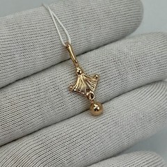 USSR Vintage Original Solid Rose Gold Pendant Dangle Charm 583 14K 1,02 g.