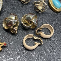 Wearable Vintage Clip Earring Lot Assorted 8 Pairs As Shown