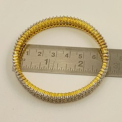 22K Gold Plated Cubic Zirconia Bangle Set Handmade South Indian Ethnic Jewelry
