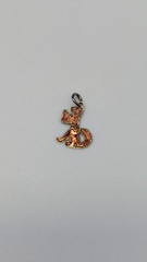 RARE Antique Art Deco Dainty Scottie Terrier Dog Enamel Pendant Gold/Red Signed