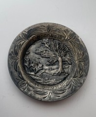 Vintage Signed Pendant – TORINO Pewter “Spring” Round Mini Plate