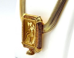 Vintage Edgar Berebi Limited Edition Gold Tone Roman Goddess Collar Necklace