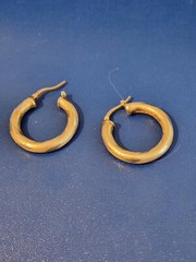 Sterling Silver Textured Hoop Earrings