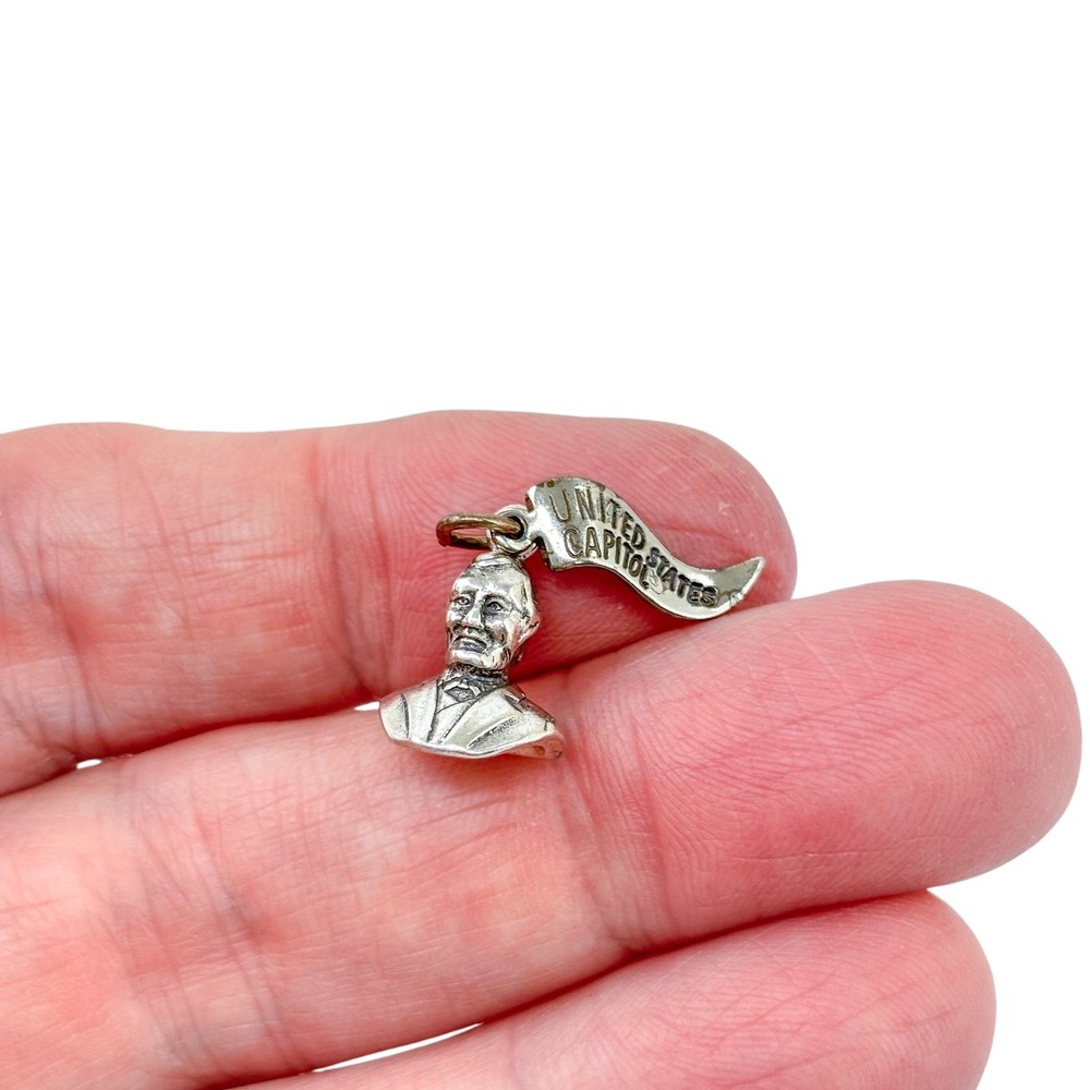 Estate Sterling Silver 925 Abraham Lincoln United States Capitol Charm