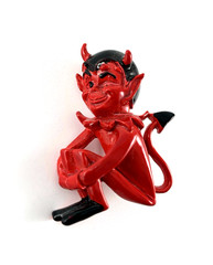 Winking Devil Pin | Red & Black | 1 5/8″ | Vintage | New Old Stock | Very Nice