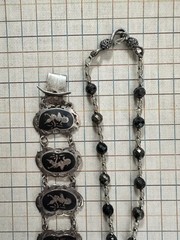 Vintage 925 Siam Sterling Silver Niello – Necklace Bracelet Set – Thai Dancer