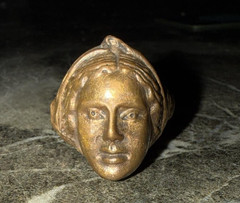 Vintage Bronze Ring – Goddess Bust
