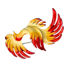 Vintage Soviet Russian Enamel “Cockerel” Brooch Pin Jewelry Bijouterie USSR