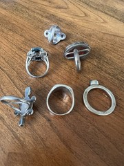 Spectacular lot of vintage 925 silver rings in various designs and sizes