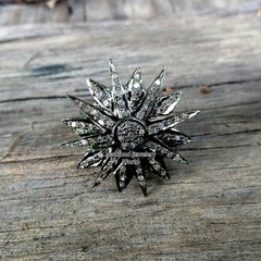 Vintage Style 1.80ctw Genuine Old Mine Rose Cut Diamond Silver Star Ring Jewelry