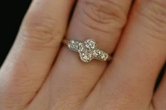 Art Deco Style Round Cut Lab Created Diamond 925 Silver Best Birthday Gift Ring