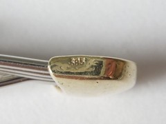 Tie Clip Stainless Steel & 585 Gold Vintage 5.1 g/7.2 x 0.7 cm