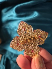 Vintage Beaded Brooch Pin Pink Lavender Unsigned