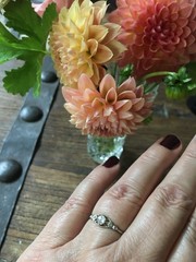 DMD Metal Isadora Ring/with 4mm White Rose Cut Diamond