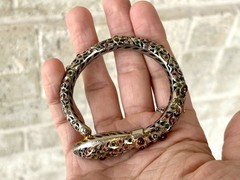 Antique Mughal Ruby Emerald Sterling Snake Bracelet Jewels Of India