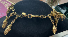 Gold tone Heavy Charm BRACELET with individual Removable Good Luck charms 🍀
