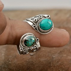 Vintage Boho Style Synthetic Faux Gemstone Ring with Zinc Alloy, Single Ring,
