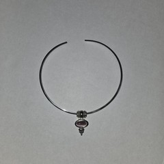 SilverTone Choker Pendant Necklace Lt Purple Pendant Stone Fashion Unbranded Euc