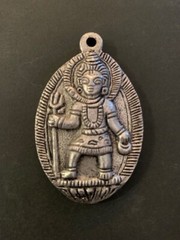 Vintage Zinc Alloy Pendant with Three-Dimensional Shiva Deity 28361