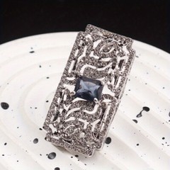 Vintage Court-style Cut-out Rectangular Simple Creative Brooch Men Jewelry Gift