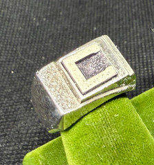 Vintage Sterling Silver Stamped Typeface Monogram “C” Ring Size 7 Weight 9.9g