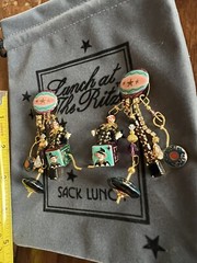 Lunch At The Ritz TOY BOX clip Earrings; RARE, NEW, NEVER WORN!!