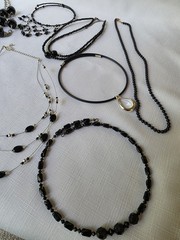 Vintage Set Of 11 Gothic Black Necklaces Excellent Condition