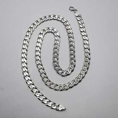 Vintage 925 Sterling Silver 23.6″ Curb Chain Necklace 38.06g Unisex Adult Gift