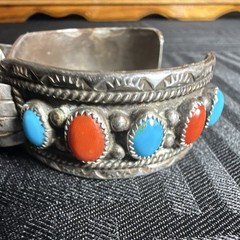 Native American watch cuff signed Lm