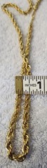 Vintage 24 Kt Yellow Gold Plated 18 Inches – 3.17 mm Rope Necklace Chain