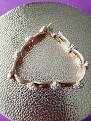 Vintage Crown Trifari Gold Plate Birthday Ribbon Bracelet