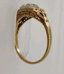 Vintage or Antique 14K Gold & Diamond Estate Art Deco Design Ring Size 7.5