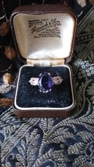 Vintage 1990-s 14 Ct Rolled Gold Amethyst Ring Size UK P US 7 1/2 – Hallmarked!