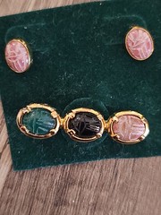 Vintage 4 Piece Scarab Jewellery Set.
