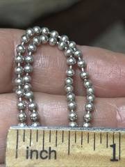 53. Vintage Sterling 925 Crescent Repousse Pendant Ball chain Necklac 14.5g, 22″