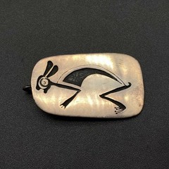 Vintage Southwestern Rabbit Hare Sterling Silver Pendant Hopi Style