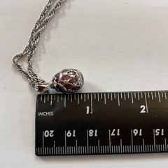 Edgar Berebi St Petersburg Egg Pendant Necklace Limited Edition Enameled Pur/Brn