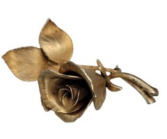 Vintage Coro Rose Brooch Gold Tone Floral Pin Mid Century Signed Gold Plated