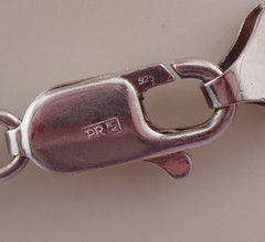 VTG Sterling Silver Rose Tone 6mm Bi-Color 7 1/2″ Flexible Bracelet 14.8 grams