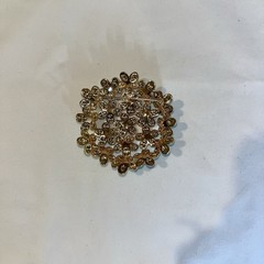 Vintage Mint Green Enamel And Rhinestone Flower Cluster Brooch 1960s