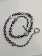 Vtg Handmade Necklace Lot Hematite Pearl Carnelian Garnet Beads Gold Filled