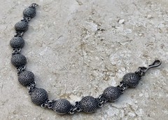 ✨🫧 VINTAGE .925 STERLING SILVER DOME BEAD BALL Link Bracelet | ESTATE Piece 🫧✨