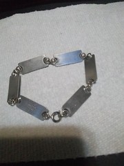 Jargen Jensen Denmark 1960s MCM Pewter Blue Glass Cabochon Ring and Bracelet