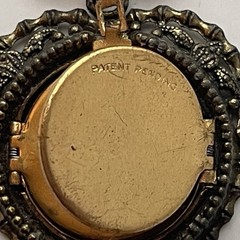Locket Eagle Military Four Photo Brooch Pin Folding Military Themed Vintage
